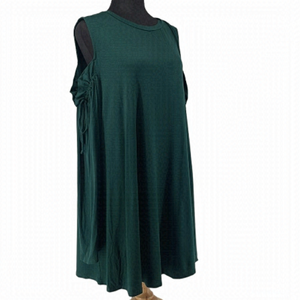 PINK Blush Maternity Dress emerald green cold shoulder long sleeve stretch flowy